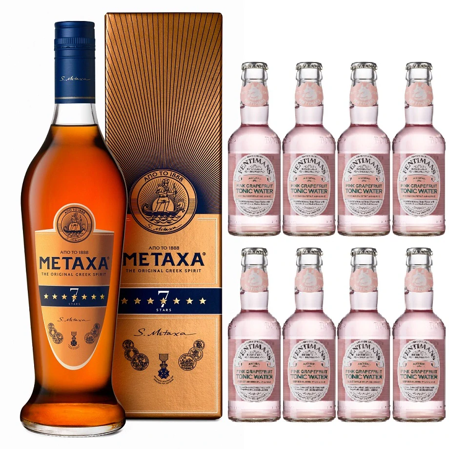 Metaxa 7* 40% 1l + 8x Fentimans Pink Grapefruit Tonic 0,2l ZDARMA