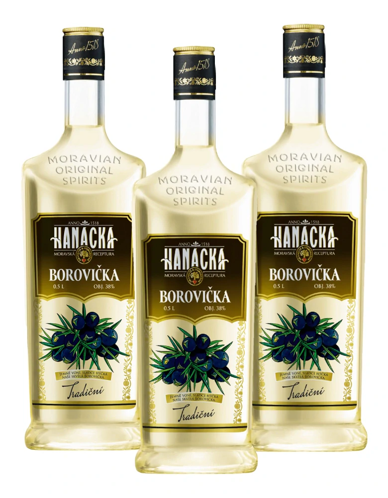 Výhodný balíček 3 ks Hanácká Borovička 38% 0,5l