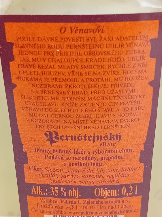 Pernštejnský Elixír 35% 0,2l