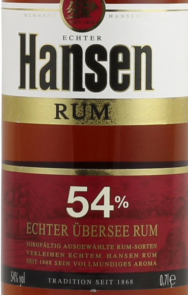 Hansen Rum 54% 0,7l