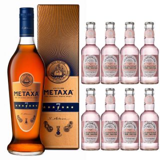 Metaxa 7* 40% 1l + 8x Fentimans Pink Grapefruit Tonic 0,2l
