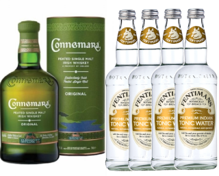 Connemara Original Peated Single Malt Irish Whiskey 40% 0,7l + 4 xFentimans Premium Indian Tonic 0,5l ZDARMA